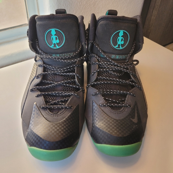 Nike Lil Penny Black and Green High-Top Sneakers with Color-Shifting Accents - Picture 2 of 13